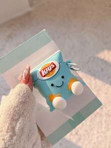 1 件可爱蓝色薯片风格 Pro 3 保护壳，卡通保护套适用于 Apple 蓝牙耳机 1/2/3/4/Pro（不含耳机）