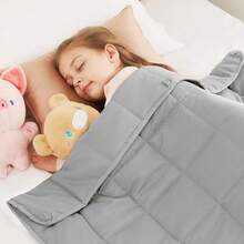 Weighted Blanket 7lbs 40"X 60" Grey Heavy Blanket For 60-80lbs Weighted Blanket For Cooling And Heating With Premium Glass Beads Thick Blanket All-Season - 01-灰色+50吋x60吋-10磅 - 查看 1