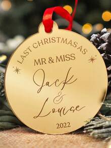 5/10/30/50Pcs Personalized Christmas Tags Gold Acrylic Mirror Tags Wedding Tag Thank You For Coming Wedding Name Tag Customized Baby Shower Favors Christening Tag - Multicolor - View 3