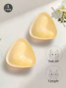 1 Pair Of Double-Sided Self-Adhesive Breast Pads, Breast Pad Sticky Pads, Backless Reusable Breast Pads, Bra Bikini Invisible Thick Breast Pads Waterproof Swimming - Multicolor - View 15