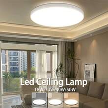 CANMEIJIA 1pc Modern LED Ceiling Light, 18W/30W/40W/50W, 6500K Cool White/4000K Neutral White/3000K Warm White, 220V, 4598 Lumens Large Round Recessed Ceiling Lamp For Bedroom, Living Room, Kitchen - White Ceiling Lamp 180-265V - View 1