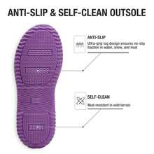 HISEA Rain Boots For Women Mid Calf Rubber Boots High Quality Neoprene Insulated Barn Boots For Mud Working Gardening - 紫色 - 查看 3