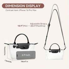 Stylish Long Adjustable Strap Clear Bag Stadium Approved, Cute Crossbody Shoulder Purse For Women Concerts Sports,Christmas Gift For Men Women - 黑色 - 查看 6