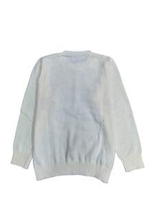 大码立领长袖纯色简约休闲套头毛衣，春季/冬季女装秋季上衣，优雅女式衬衫，假日女装，白色上衣 - 米色 - 查看 2