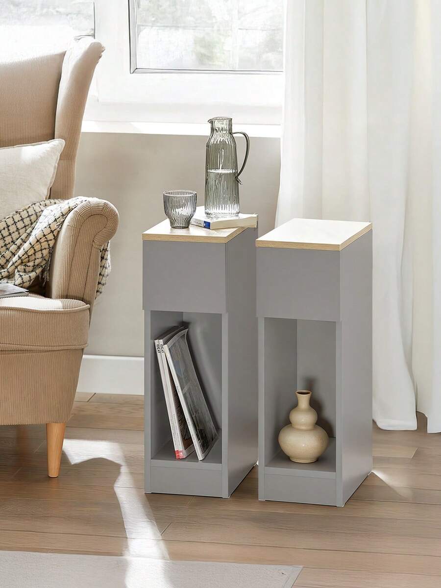 SoBuy 床頭櫃 FBT111-HGx2 - 灰色 - 查看 1