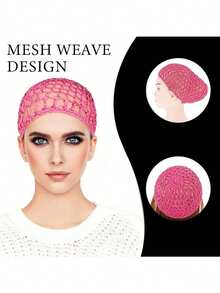 假发帽，加厚长发帽，可调节弹力网布，防滑网状编织，钩编工艺，渔网编织，防滑头带，帽子。适合女性日常DIY加工和装饰，也可用于睡眠、沐浴、化妆和过夜佩戴。睡眠帽，夏季，沙滩 - 彩色 - 查看 13