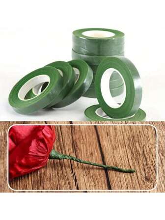 Rollo de cinta floral para manualidades DIY - Envoltorio adhesivo a base de papel para arreglos florales y ribeteado de tallos [El color puede variar; el embalaje también se asignará al azar.]