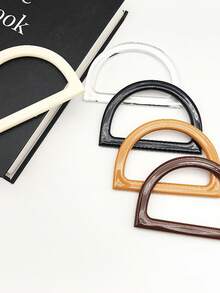 DIY树脂手提包提手，D形半圆形提手，扁平提手，替换包包提手，手工编织包包提手，高端礼盒提环配件，适用于DIY沙滩包、装饰钱包和手提包，也可用于钩编草编工艺品。