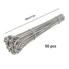 50支不锈钢烤串签，适用于烧烤、鸡尾酒搅拌，可重复使用马提尼酒搅拌棒