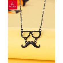 1pc Zinc Alloy Black Mustache Shaped Pendant Necklace, Suitable For Women To Wear On Halloween Occasions - 黑色 - 查看 1