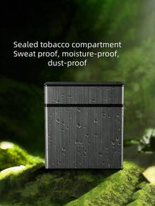 1 Piece Of Metal Brushed Large Capacity 40 Pack Cigarette Box, Aluminum Alloy Enlarged Automatic Spring Lid Anti Pressure And Moisture-Proof Men's Cigarette Holder, Ideal Christmas And Birthday Gift - Multicolor - View 2