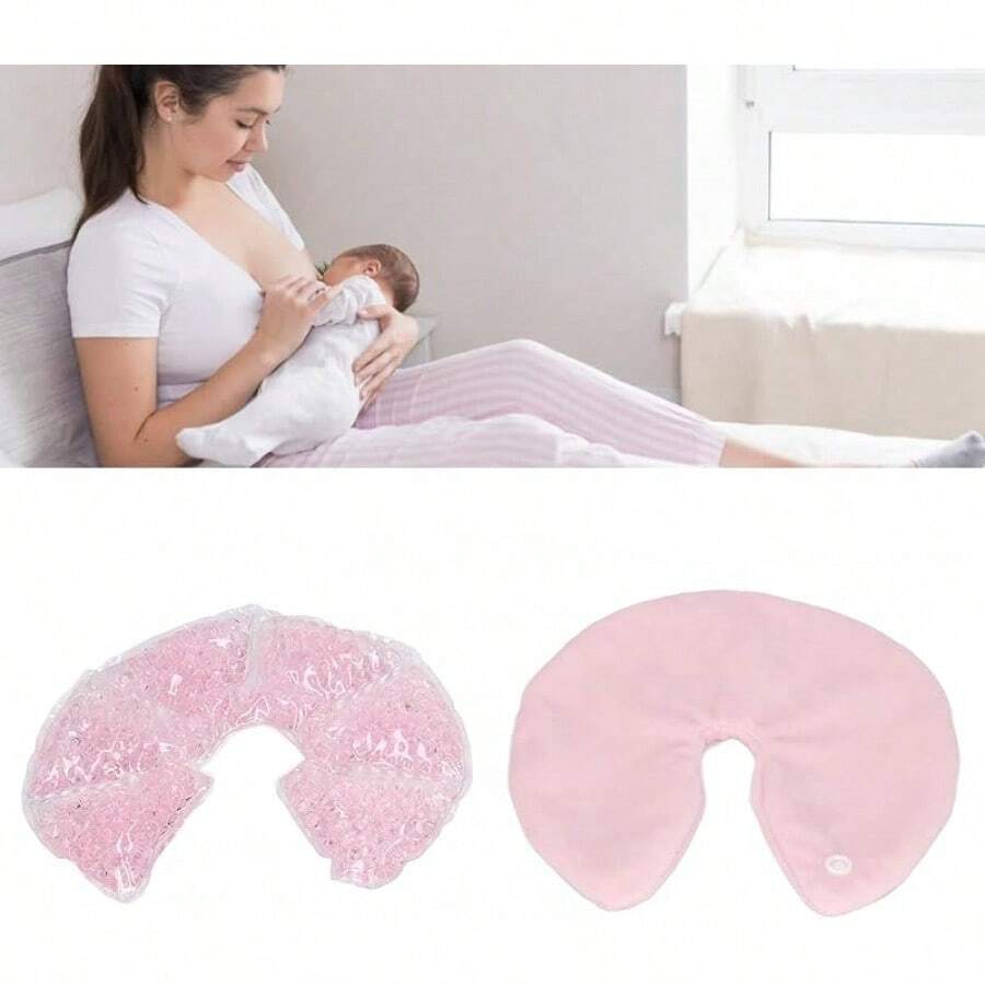 Paquete de Gel para el Pecho, Compresa Fría y Caliente Reutilizable para Reducir la Hinchazón Almohadillas de Gel para Amamantar Alivio Incómodo para las Madres que Amamantan (Rosa) - Rosa - Ver 1