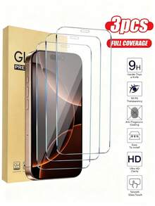 3pcs Tempered Glass Screen Protector, Compatible With IPhone 7/8/X/XR/11/12/13/14/15/16/16e/17 Series - Ultra Clear, 9H Hardness, Anti-Scratch, Anti-Shatter, Anti-Dust, Easy To Install, Essential For Daily Protection, Office, And Home Use, Smartphone Accessory - Clear - View 32