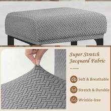 Levoberg Bar Stool Cover Rectangle Stretch Counter Height Barstool Slipcovers Rectangular Vanity Stool Cover Kitchen Counter Saddle Seat Cover For Wooden Metal Bench Set Of 2 Light Gray,2Pack,LightGray - LightGray - View 5