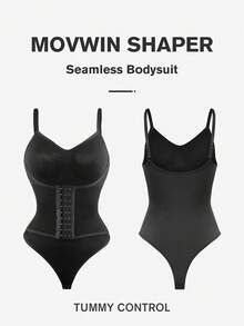 Women's Fashion Waist Shaping Slightly Adjustable Single-Breasted Bodysuit - Fully Envelops Fat To Create A Perfect Figure - Black - View 4