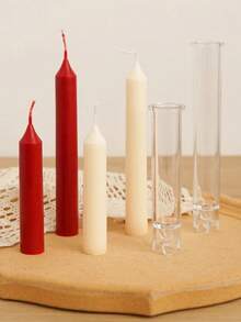 1pc Pillar DIY Candle Molds, Perfect For Making Emergency Candles, Chime Candles, Table Candles, DIY Clay Molds, Home Decoration Christmas For Holiday Gift Giving,Smooth Plastic Candle Making Tool, Diy Wedding Decoration Gift - Multicolor - View 2