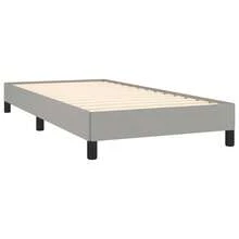 vidaXL Boxspringbett Mit Matratze, Hellgrau, 90x200 Cm, Stoff - Grey - View 4