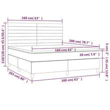 vidaXL Boxspringbett Mit Matratze, Dunkelgrau, 160x200 Cm, Samt - Grigio - Visualizzare 6