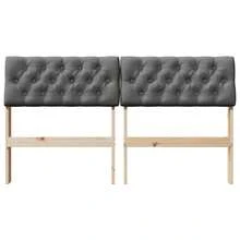 vidaXL Gepolstertes Kopfteil Dunkelgrau 160 cm aus massivem Kiefernholz - Braun - Übersicht 5
