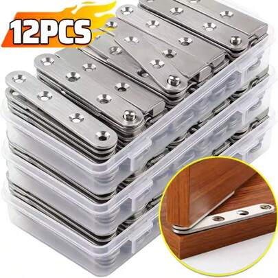 12/2 st rostfritt stål 360° roterande axeldörrgångjärn undermonterad positionering dold skåpgångjärn möbelbeslag för skåplåda dold rotation gångjärnsbyte