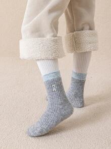 3 Paar Kinder Woll-Mischung Socken bis zur Mitte des Knöchels, süßes Cartoon-Design, dick und warm, bequem und vielseitig, geeignet für den täglichen Gebrauch, Sport, Schule, Herbst/Winter