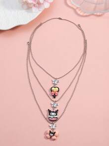 Sanrio Series Delicate Design Versatile Casual Chic Cute Cartoon Multi-Layer Necklace Set, Popular In Europe And America - Multicolor - View 4