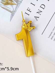 Gold Shell Crown Numbered 0-9 Cute Birthday Anniversary Cake Topper Candles For Party, Celebration, Single Game, Anime Theme - Gold - View 20