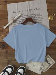 Women "Girls Trip 2025" Casual Round Neck Short Sleeve T-Shirt, Summer Travel Vacation Tee, Gift For Girlfriend Vacation, Holiday Cruise Single's Party - Dusty Blue - View 2