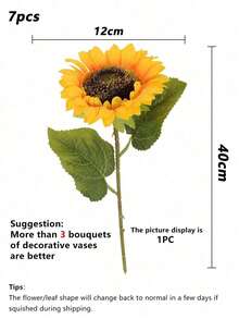 10/7/5pcs Sunflower Artificial Flower, Bridal Bouquets,For Wedding Decoration,Home ,Bedroom Layout, Valentine Day, Gift Gifts Birthday Graduation,Fall Decor,Autumn,Home Decor, Photography,Table Decorations - Multicolor - View 13