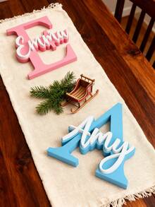1Pc Custom 3D-Printed Initial Sign,Custom With Your Initial & Name,Sleek PLA Monogram Plaque,Freestanding/Wall-Mount,Modern Home-Office Decor & Gift - Multicolor - View 4
