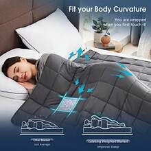 Weighted Blanket 7lbs 40"X 60" Grey Heavy Blanket For 60-80lbs Weighted Blanket For Cooling And Heating With Premium Glass Beads Thick Blanket All-Season - 01-灰色+88吋x104吋-25磅 - 查看 5