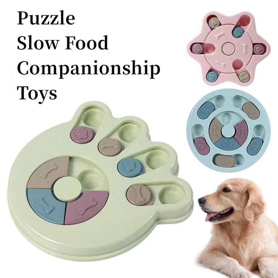 Dog Toys Puzzle Slow Feeder Interactive Increase Puppy IQ Food Dispenser Slowly Eating NonSlip Bowl Pet Cat Dogs Training Game - 爪印藍 - 查看 1