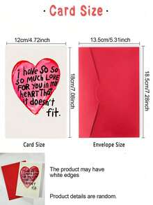 Romantic "I Love You" Greeting Card And Envelope, Suitable For Valentine's Day, Anniversary, Birthday Party, Proposal, Wedding - Multicolor - View 9