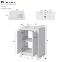 Vabches Bathroom Vanity With Sink Set,  24 Inch / 30 Inch Modern Bathroom Cabinet With Ceramic Basin & Doors, Freestanding Storage Cabinet With Adjustable Shelf, Vintage Vanity With Ceramic Sink, White - trắng - Xem 11