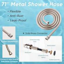 GSYY 10'' Dual 20 E Filtered Shower Head With Handheld 6  Settings Handheld Shower Head High Pressure Rainfall Filter Cbo With 12'' Adustable Extension Arm 71'' Shower  Bred Nickel - Một cỡ - Xem 5