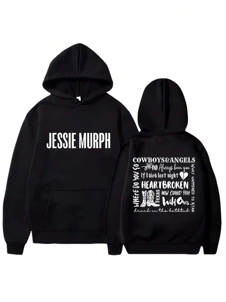Jessies Murphs Hoodies 2025 Vintage Merch Hoodie Men And Women Hip-Hop Sports Pullover Sweatshirt (1) - Black - View 1