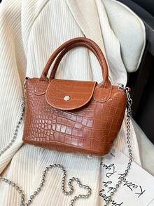This Stylish Crocodile-Embossed Magnetic Closure Tote Bag Is Unique And Has A Versatile Korean Style. Its Large Capacity Makes It Suitable For Everyday Use. This High-Quality Bag Is Perfect For Teenagers' Shopping, Commuting, And Daily Use, And Also Makes A Great Gift.