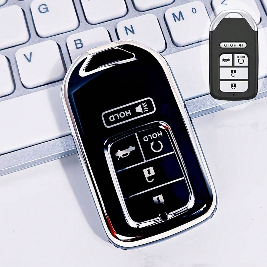 汽车钥匙遥控器保护套，保护您的车钥匙，适用于雅阁、思域、CR-V、Pilot、Ridgeline、奥德赛、第十代思域、雅阁、Passport、XRV、飞度、Inspire、飞度，柔韧TPU材质，全方位保护，遥控钥匙保护套，男女通用 - 均碼 - 查看 1