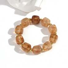 1件套彩色透明亚克力几何串珠弹力手链，时尚CCB圆形串珠可叠戴手链，适合女性日常佩戴及派对首饰礼品 - 串珠手鍊 - 查看 37