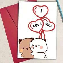 Một tấm thiệp chúc mừng ngày lễ tình nhân chân thành, Anh yêu em, chú gấu Dudu của anh từ Bubu Cards, một tấm thiệp chúc mừng sáng tạo dành cho gia đình, bạn bè và đồng nghiệp, một món quà tặng ngày lễ tình nhân, kèm theo một phong bì - Nhiều màu - Xem 4