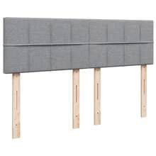 vidaXL Letto a molle con materasso grigio chiaro 160x200 cm in tessuto - Grigio - Visualizzare 7