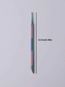 1 Stück/2 Stücke Doppelendiger Nagelhautschiebestab, abgewinkelter Nagelreiniger zum Entfernen von Schmutz & Hornhaut, geeignet für Maniküre