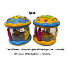 Juguete de tambor de música interactiva para niños (12M+) - Juguete giratorio del océano - 1 pieza de proyector musical con luz giratoria, juguete de tiempo de panza para bebés, regalo ideal para fiestas/cumpleaños - Multicolor - Ver 7
