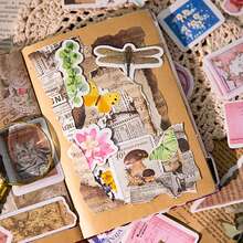 40 miếng dán hình côn trùng cổ điển, miếng dán thẩm mỹ sáng tạo, vật liệu thủ công trang trí cắt dán DIY, quà tặng ngày lễ, đồ dùng học tập làm sổ lưu niệm cá nhân hóa - Hồng - Xem 9