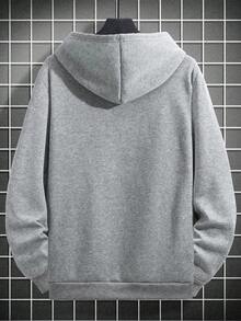 Plus Size Men's New Hoodie Sweatshirt, Street Fashion Pattern Band Hoodies - Grey - View 2