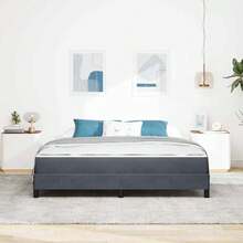 vidaXL Boxspringbett Mit Matratze, Dunkelgrau, 180 X 200 Cm, Samt - Grigio - Visualizzare 4