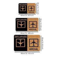 1pc Airplane Arrival/Departure Pattern Doormat - Absorbent Polyester Flannel Mat With Non-Slip PVC Backing, Quick Drying, Suitable For Entryway, Kitchen, Bathroom - Durable And Easy To Maintain Home Decor Rug - Multicolor - View 2