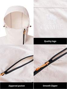 CAMEL CROWN UPF 50+ 防紫外线轻便连帽长袖外套，透气户外徒步服，男女皆宜，夏季款 - 橡木灰 - 查看 4