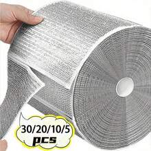 30pcs/Pack Thick Double-Sided Metal Wire Scouring Pads, Kitchen Dish Washing Cloth/Pot & Pan Cleaning Cloth/Towel Cleaning Tool