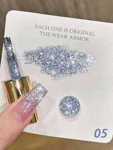 MIANEL 10ML 2026 新款追星追月铂金闪粉凝胶指甲油 冬季热销 亮白闪光指甲油 碎钻美甲 粉红美甲 女生礼物 美甲沙龙及DIY使用